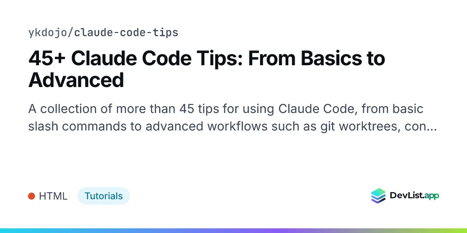 45+ Claude Code Tips: From Basics to Advanced