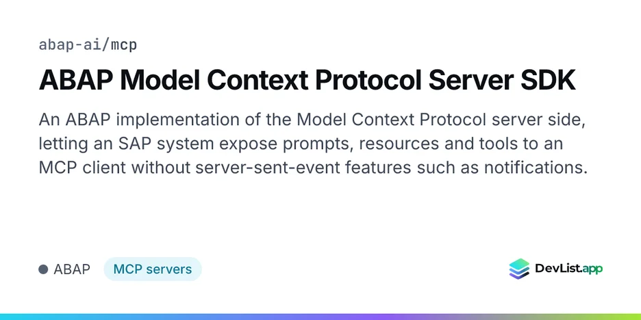 ABAP Model Context Protocol Server SDK