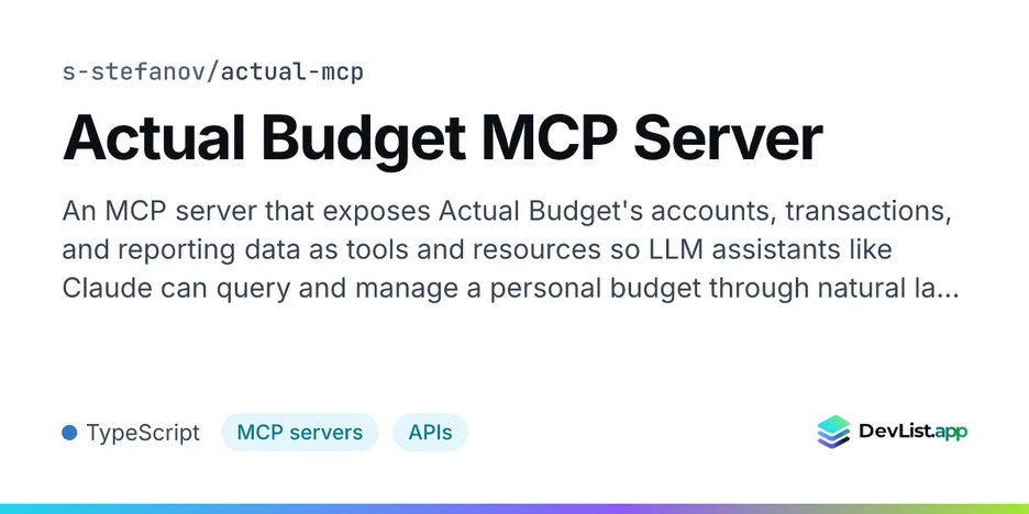 Actual Budget MCP Server