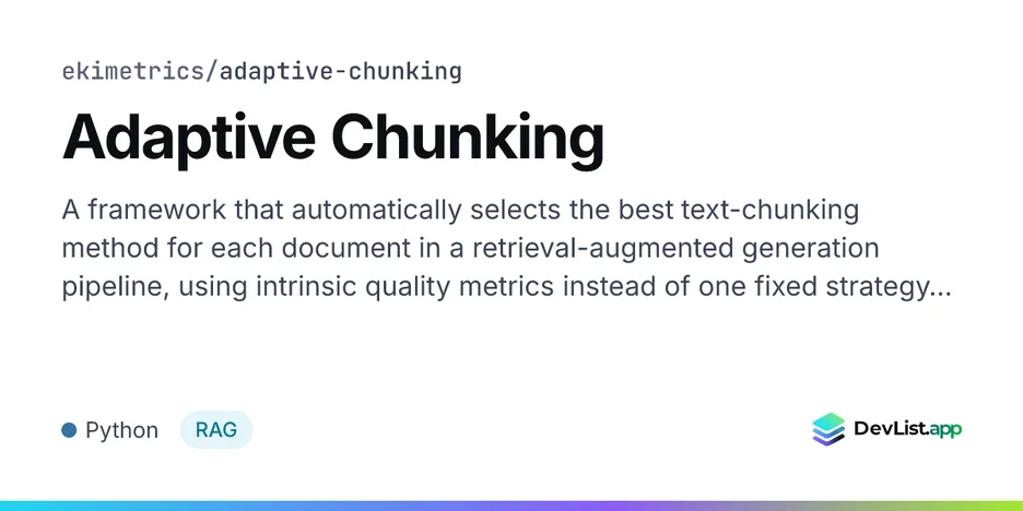 Adaptive Chunking