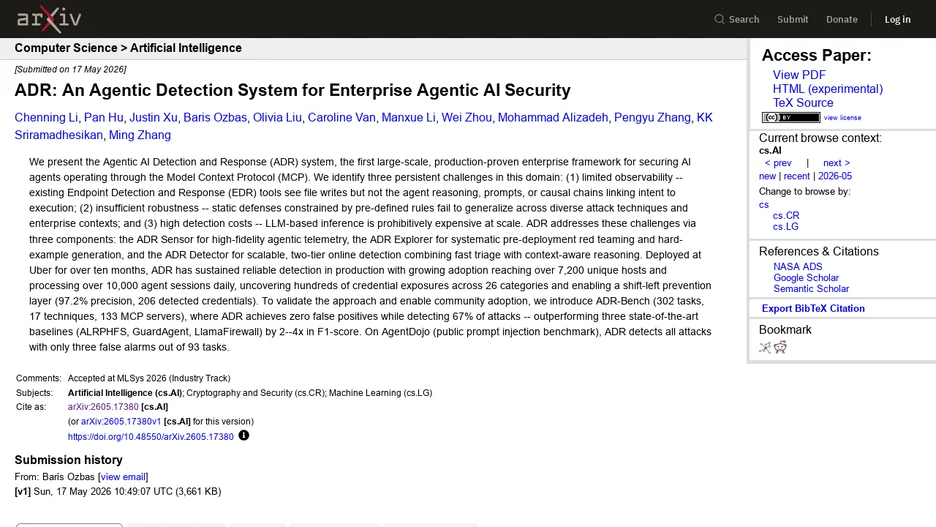 ADR: Agentic AI Detection and Response