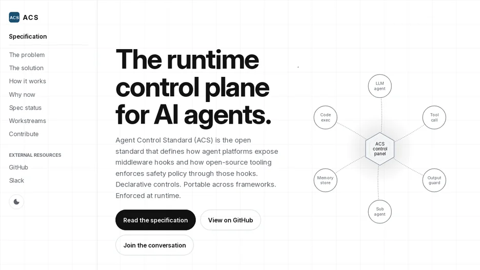 Agent Control Standard