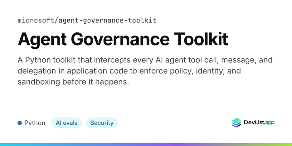 Agent Governance Toolkit