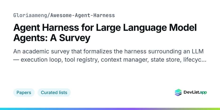 Agent Harness for Large Language Model Agents: A Survey