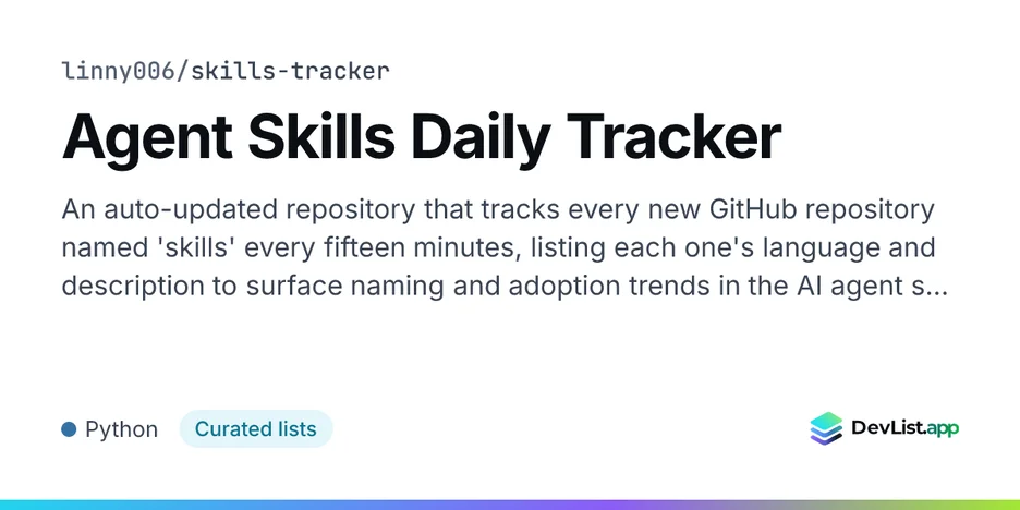 Agent Skills Daily Tracker