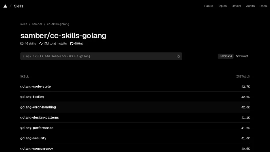 Agent Skills for production-ready Golang projects