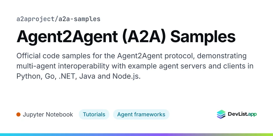 Agent2Agent (A2A) Samples