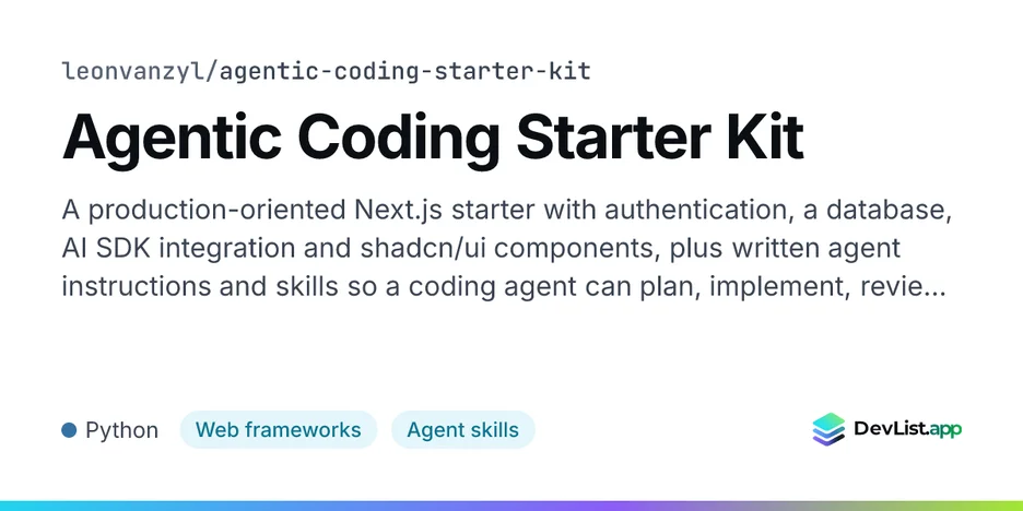 Agentic Coding Starter Kit