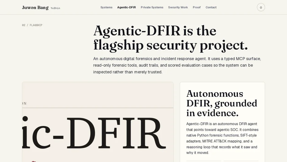 Agentic-DFIR — Autonomous DFIR Agent for the SIFT Workstation