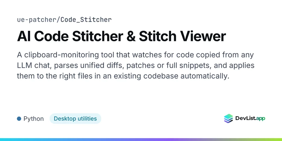 AI Code Stitcher & Stitch Viewer