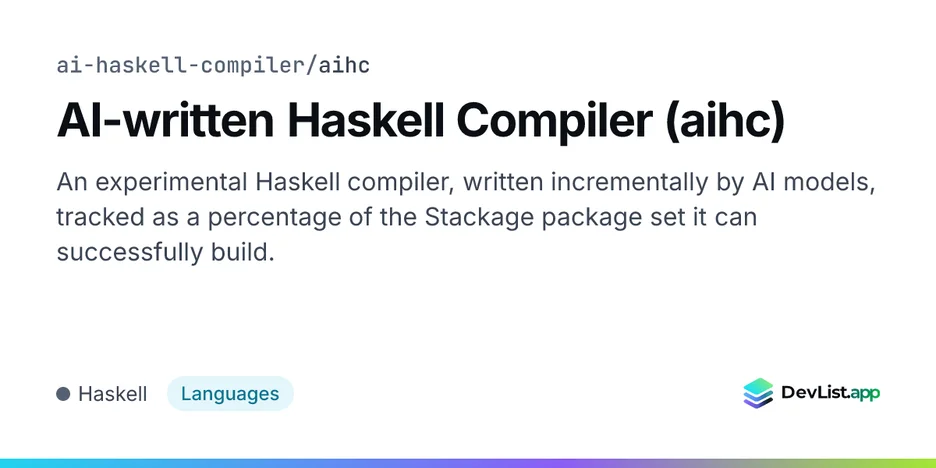 AI-written Haskell Compiler (aihc)