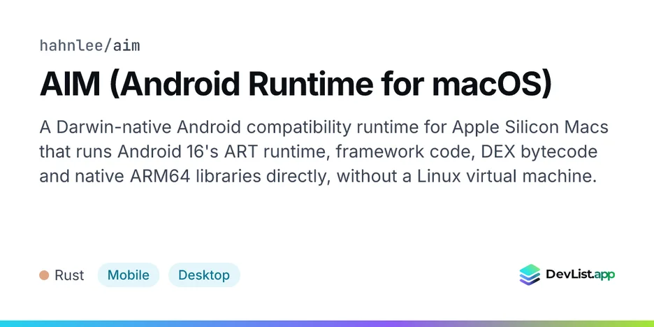 AIM (Android Runtime for macOS)