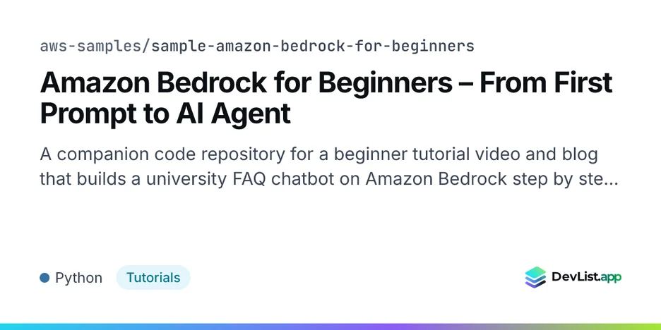Amazon Bedrock for Beginners – From First Prompt to AI Agent