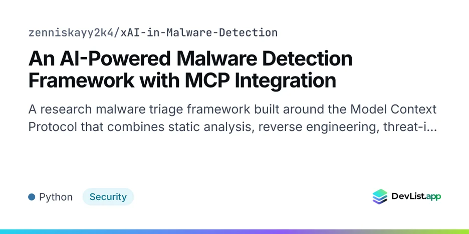 An AI-Powered Malware Detection Framework with MCP Integration