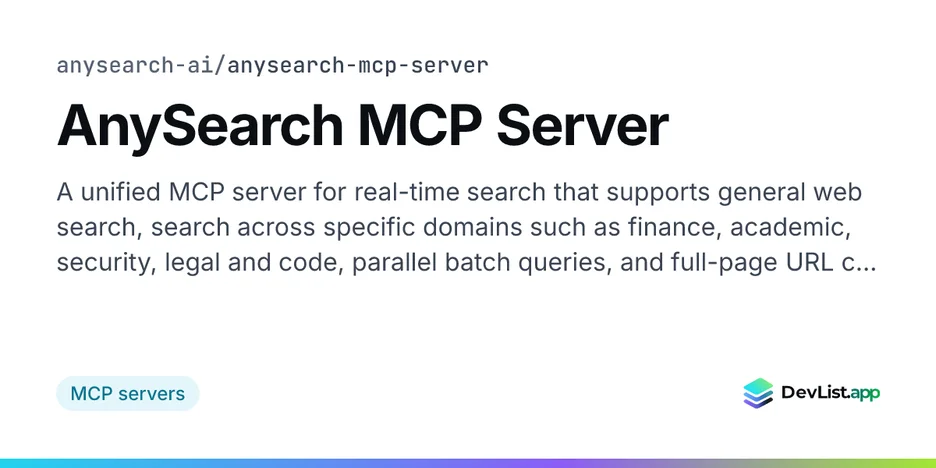 AnySearch MCP Server