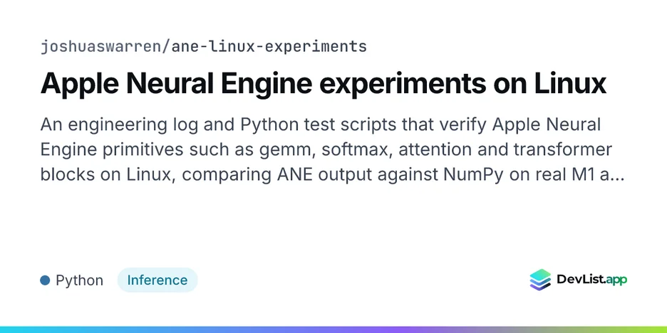 Apple Neural Engine experiments on Linux