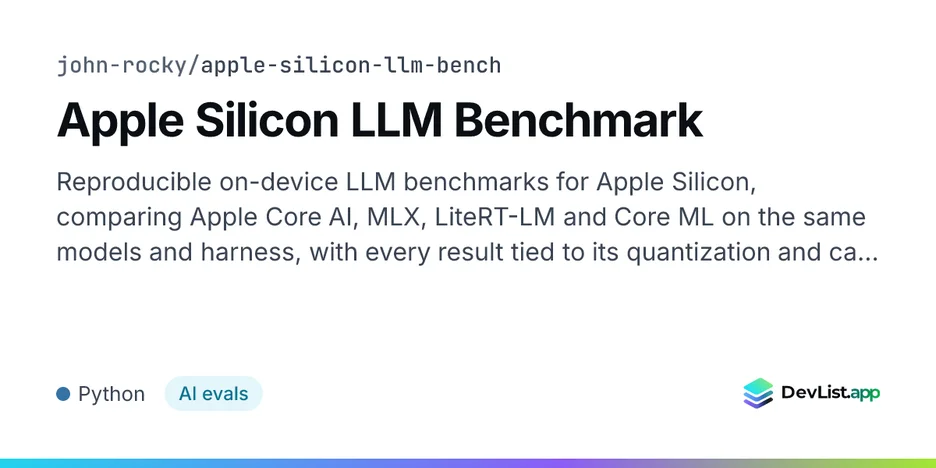Apple Silicon LLM Benchmark