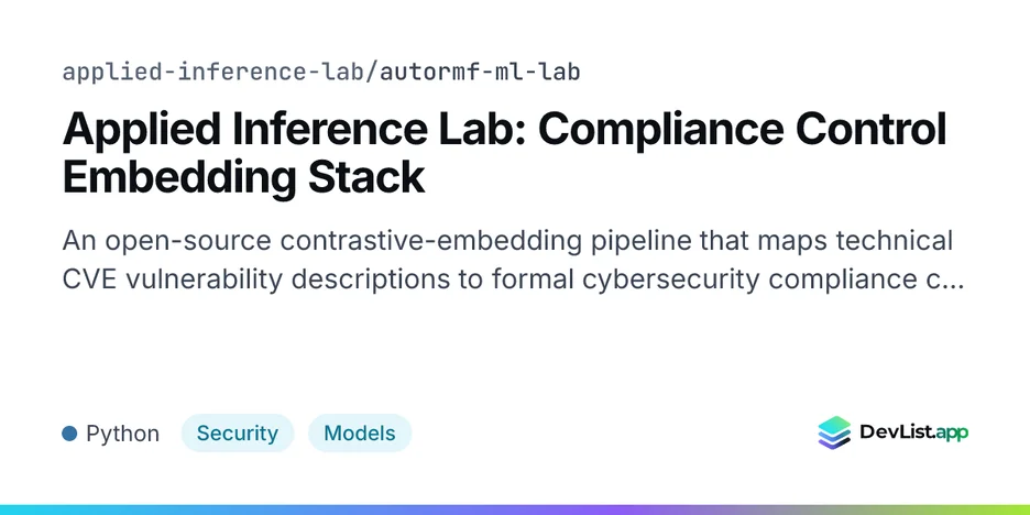Applied Inference Lab: Compliance Control Embedding Stack