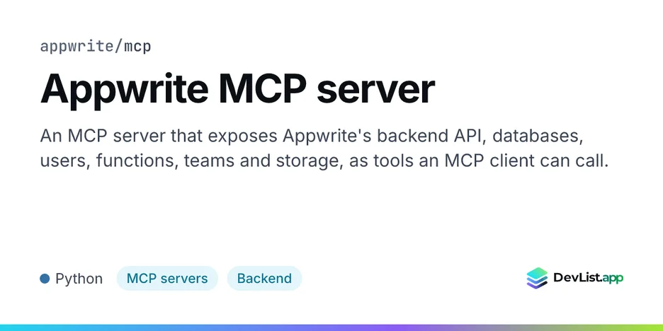 Appwrite MCP server
