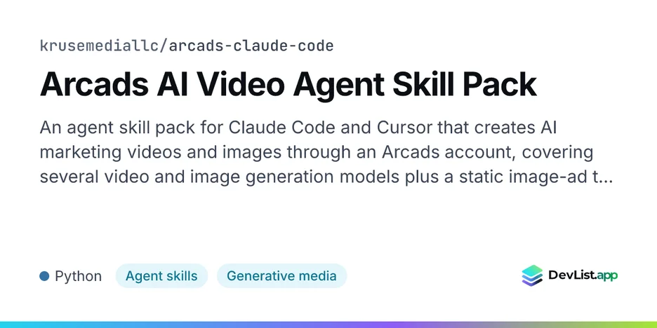 Arcads AI Video Agent Skill Pack