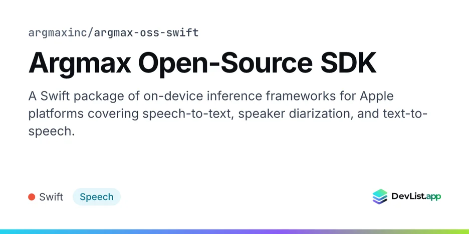 Argmax Open-Source SDK