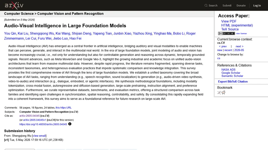 Audio-Visual Intelligence in Large Foundation Models