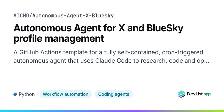 Autonomous Agent for X and BlueSky profile management