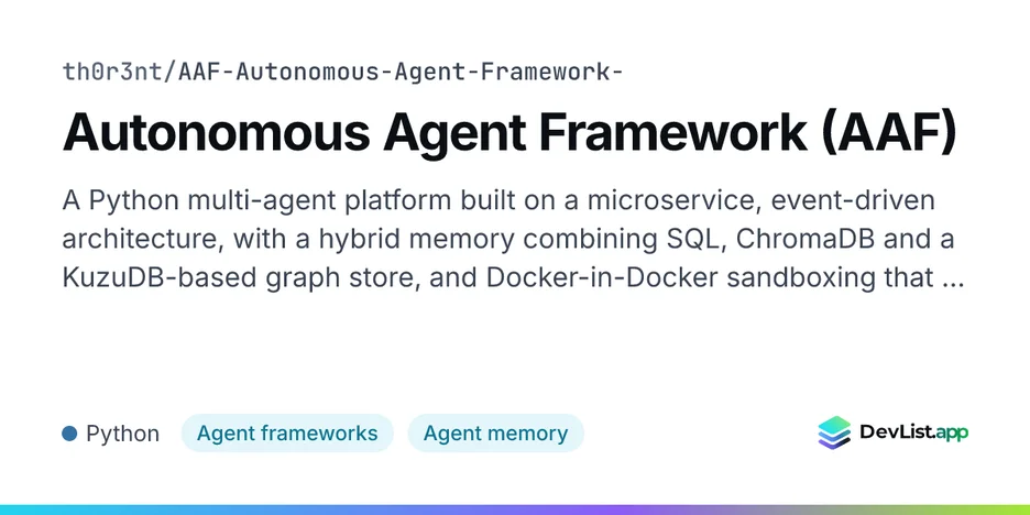 Autonomous Agent Framework (AAF)