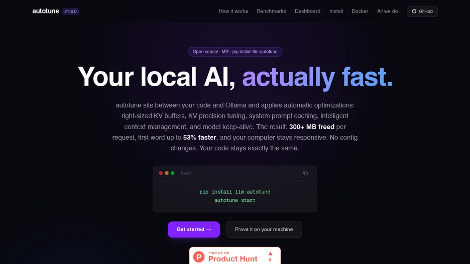 autotune — Local LLM Inference Optimizer