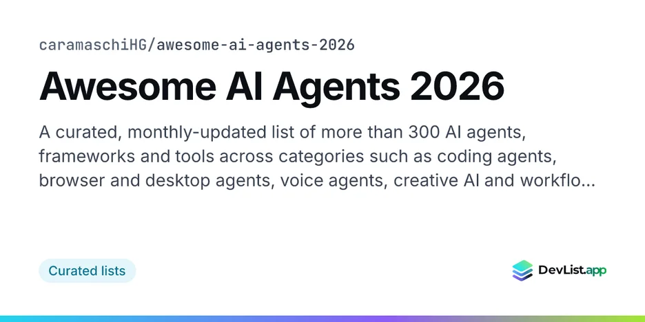 Awesome AI Agents 2026