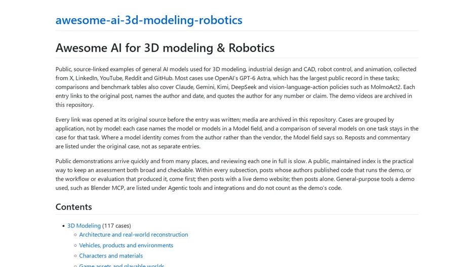 Awesome AI for 3D modeling & Robotics