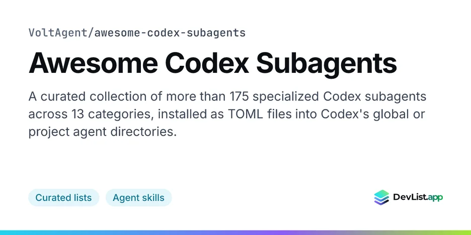 Awesome Codex Subagents