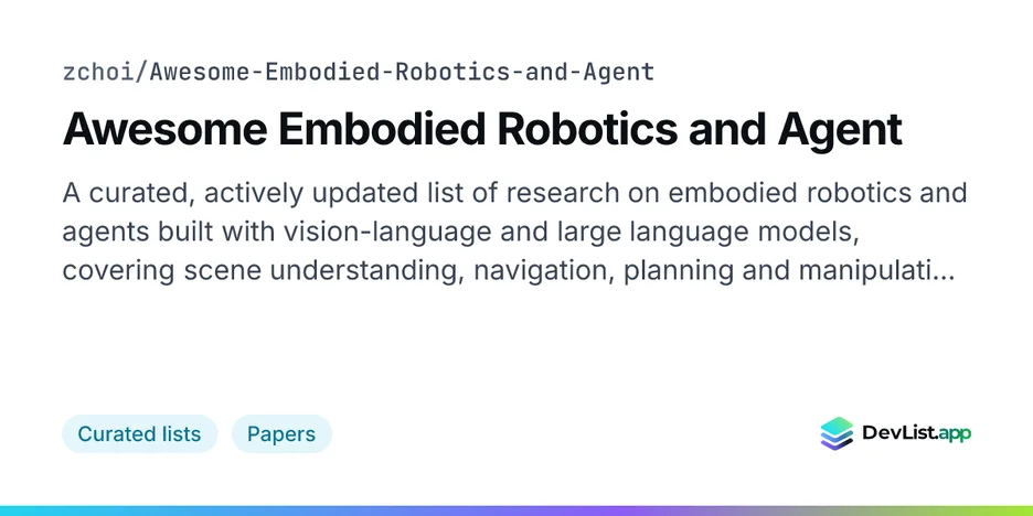Awesome Embodied Robotics and Agent