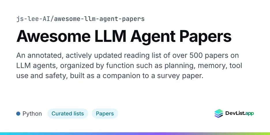 Awesome LLM Agent Papers