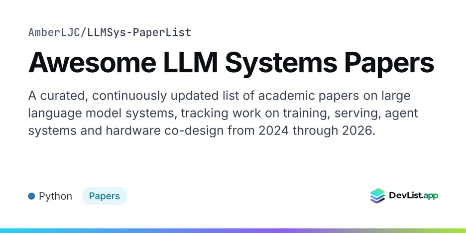 Awesome LLM Systems Papers