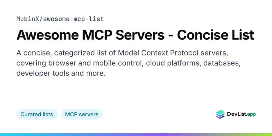 Awesome MCP Servers - Concise List
