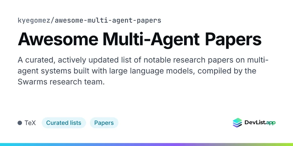 Awesome Multi-Agent Papers