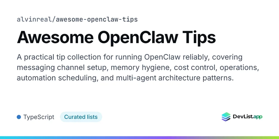 Awesome OpenClaw Tips