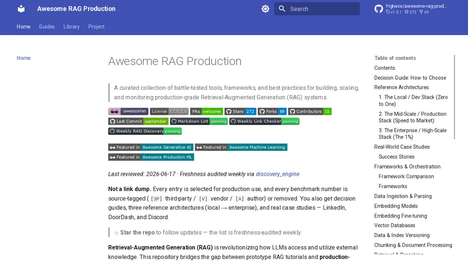 Awesome RAG Production