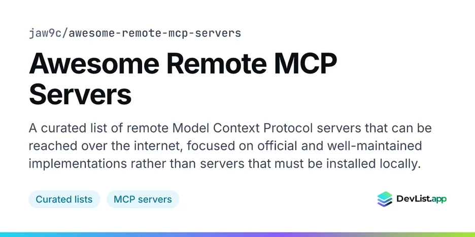 Awesome Remote MCP Servers