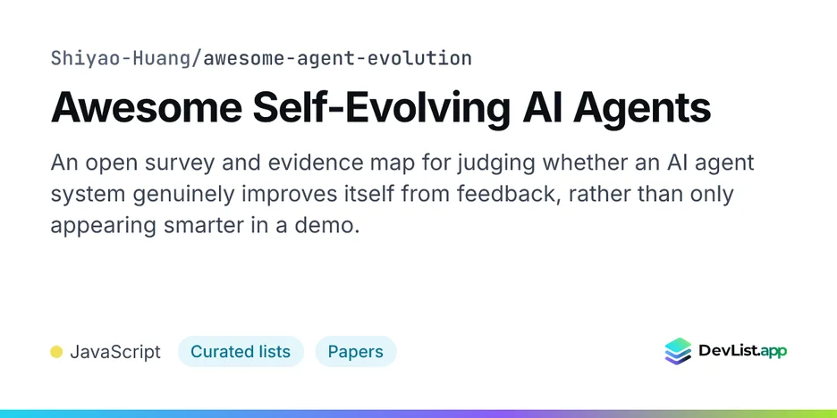 Awesome Self-Evolving AI Agents