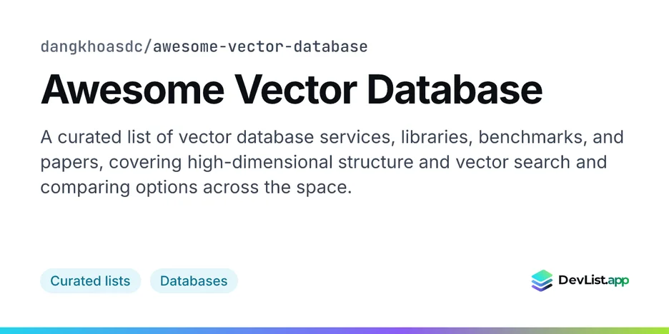Awesome Vector Database