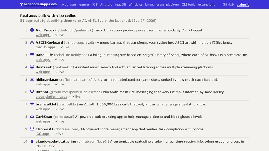 Awesome Vibecoded Apps