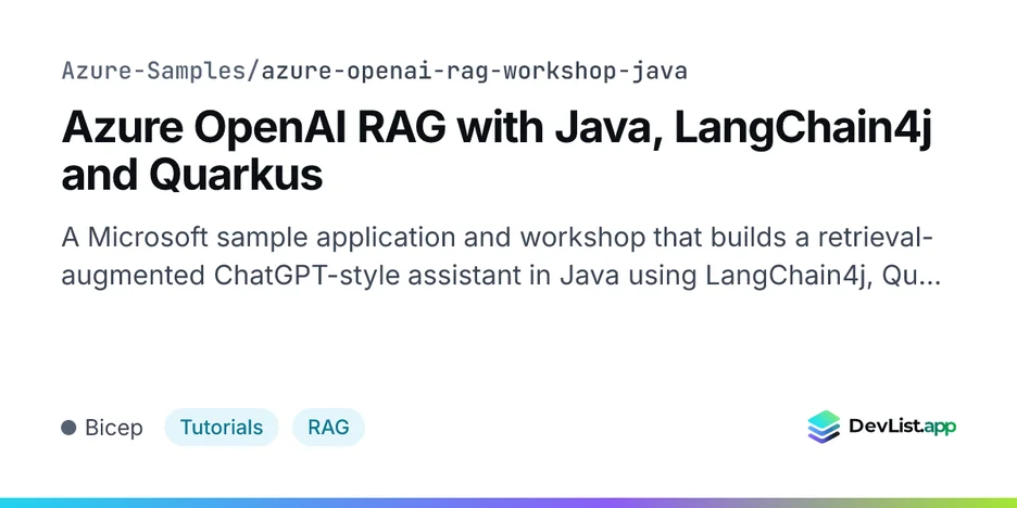 Azure OpenAI RAG with Java, LangChain4j and Quarkus