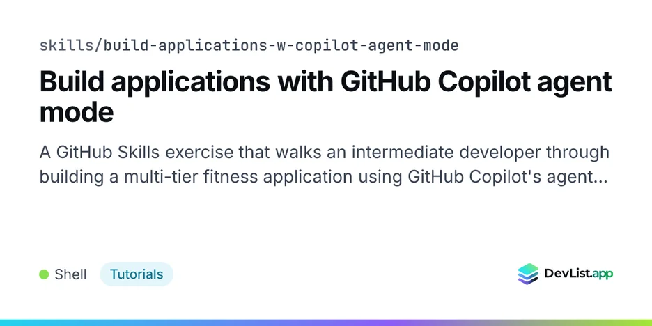 Build applications with GitHub Copilot agent mode