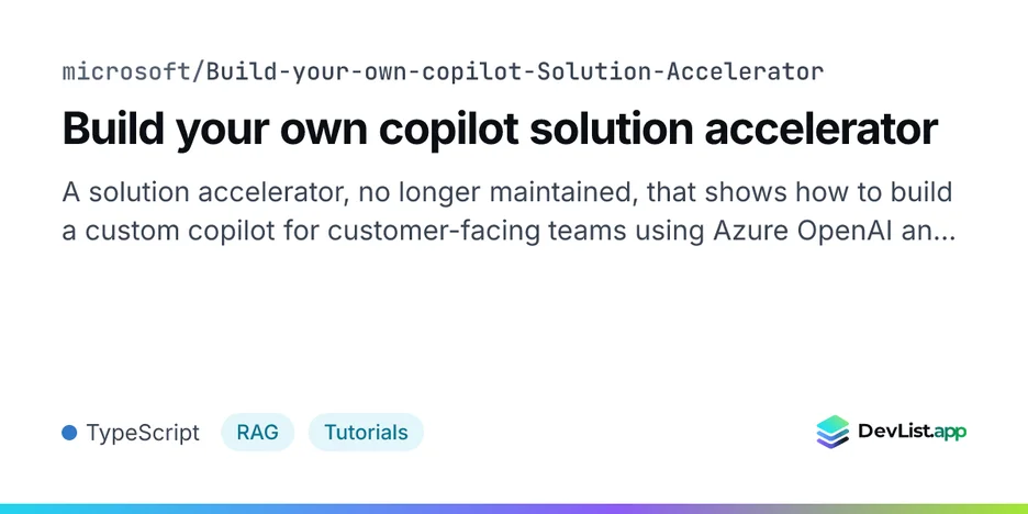 Build your own copilot solution accelerator