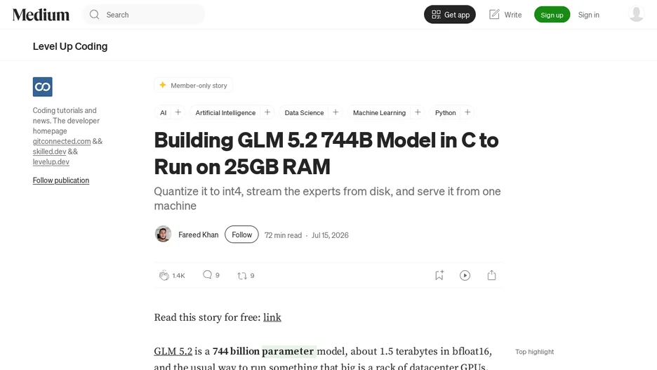 Building GLM 5.2 in C to Run a 744B Model on Consumer Hardware