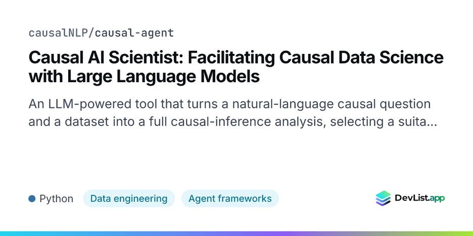 Causal AI Scientist: Facilitating Causal Data Science with Large Language Models