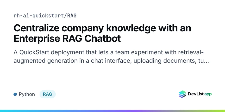 Centralize company knowledge with an Enterprise RAG Chatbot