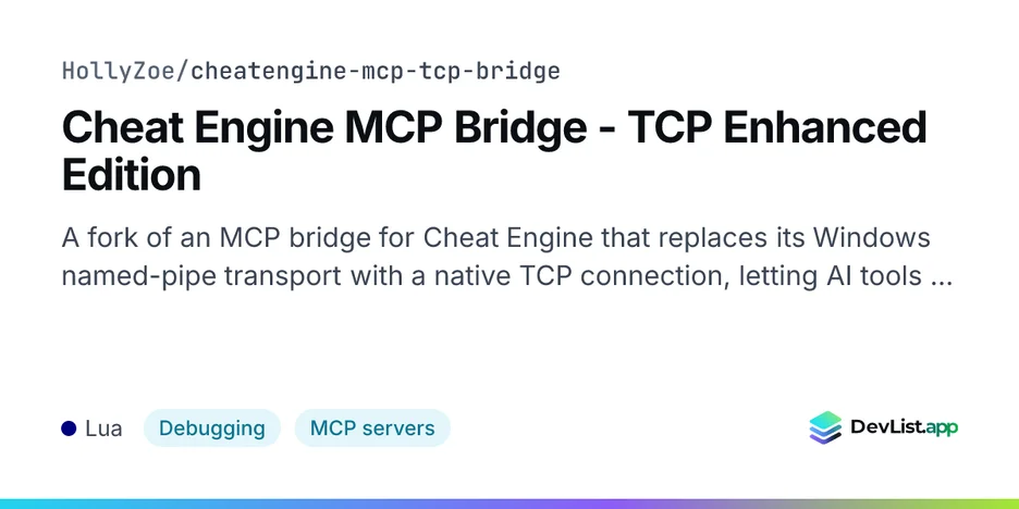 Cheat Engine MCP Bridge - TCP Enhanced Edition